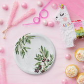 Olijfbladeren Grieks eiland Middellandse Zee Papieren Bordje (Feest)