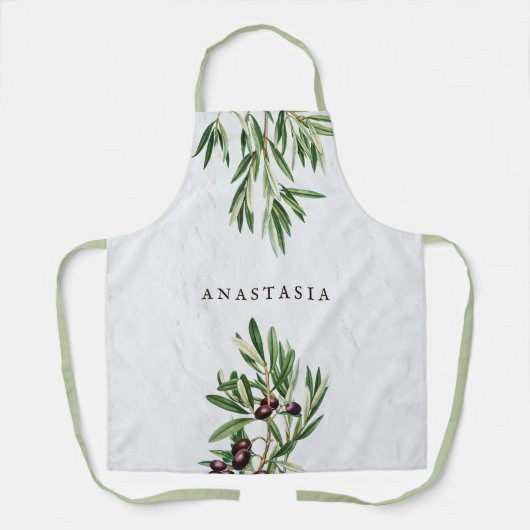 Olijfbladeren Grieks eiland Middellandse Zee Schort (Voorkant)