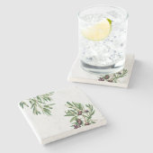 Olijfbladeren Grieks eiland Middellandse Zee Stenen Onderzetter (Zijkant)