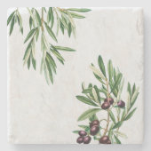 Olijfbladeren Grieks eiland Middellandse Zee Stenen Onderzetter (Voorkant)