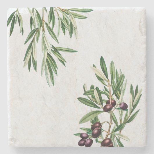 Olijfbladeren Grieks eiland Middellandse Zee Stenen Onderzetter (Voorkant)