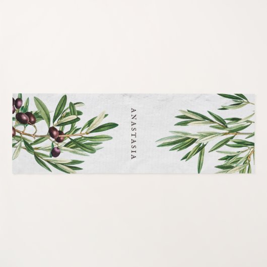 Olijfbladeren Grieks eiland Middellandse Zee Yogamat (Voorkant (horizontaal))
