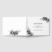 Olijfbladeren groen Mr Mrs Wedding Gastenboek (Volledig)