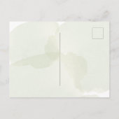 Olijfbladeren groen waterverf script bruiloft uitnodiging briefkaart (Achterkant)