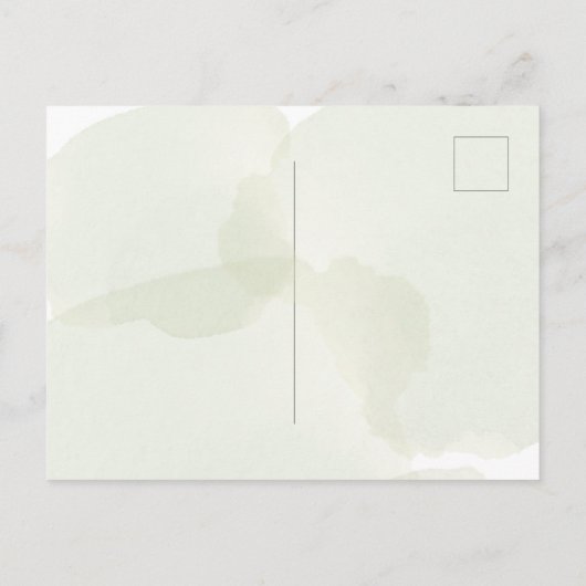 Olijfbladeren groen waterverf script bruiloft uitnodiging briefkaart (Achterkant)