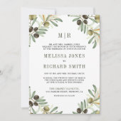 Olijfbladeren in één QR-code, formeel huwelijk Kaart (Voorkant)