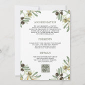 Olijfbladeren in één QR-code, formeel huwelijk Kaart (Achterkant)