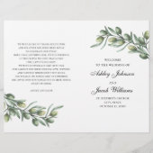 Olijfbladeren. Italiaans trouwprogramma gevouwen (Voorkant)