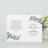 Olijfbladeren. Italiaans trouwprogramma gevouwen (Staand voorkant)