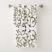 Olijfbladeren met schuifwiel bad handdoek (Insitu)