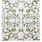 Olijfbladeren met schuifwiel douchegordijn (Voorkant)