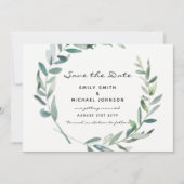 Olijfbladeren sparen de Datum Moderne Kaart (Voorkant)