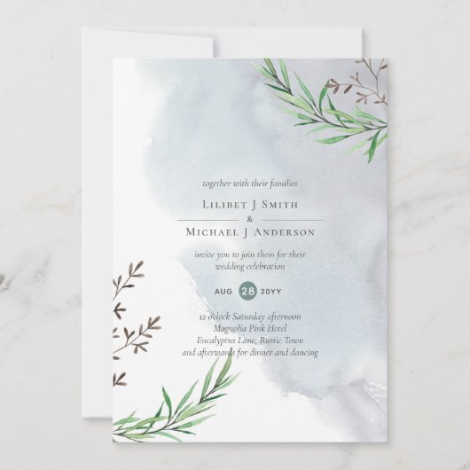 Olijfbladeren Trouw Stof Blauw Citroen (Voorkant)