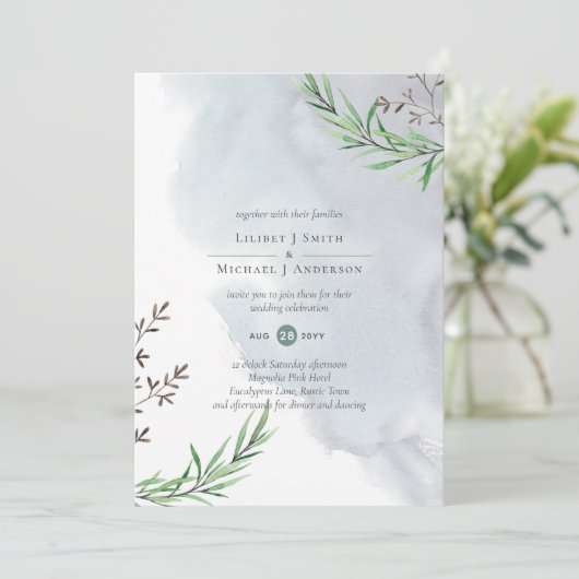 Olijfbladeren Trouw Stof Blauw Citroen (Staand voorkant)