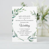 Olijfbladeren Trouw Uitnodiging Groene Moderne (Staand voorkant)