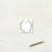 olijfbladeren van de waterverf van de botanische s post-it® notes (Op bureau)
