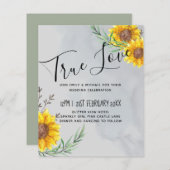 Olijfbladeren Zonnebloemen Rustieke Bruiloft (Voorkant / Achterkant)