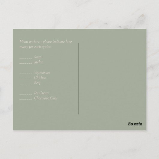 Olijfbladeren Zonnebloemen Rustieke Bruiloft Briefkaart (Achterkant)