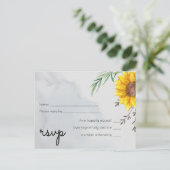 Olijfbladeren Zonnebloemen Rustieke Trouwdag Uitnodiging Briefkaart (Staand voorkant)