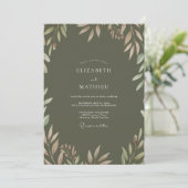 Olijfbladgrijs Eucalyptus Bruiloft Kaart (Staand voorkant)