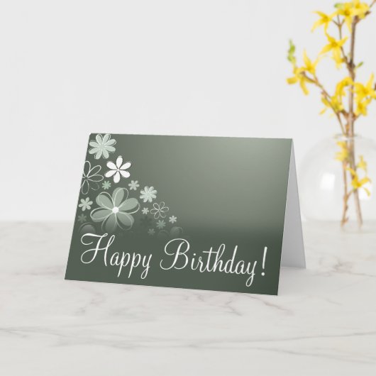 Olijfbloem "Verjaardag Kaart" Kaart (Gele Bloem)