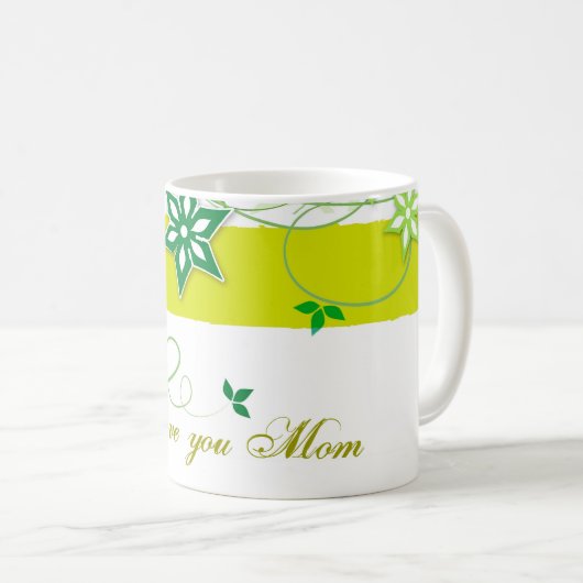 Olijfbloemen, ik hou van je mama koffiemok (Voorkant rechts)