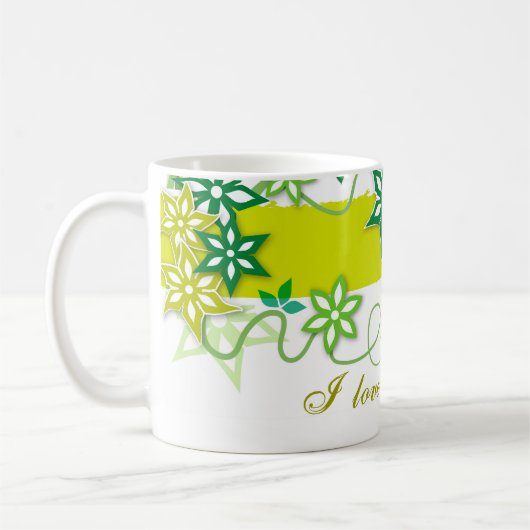 Olijfbloemen, ik hou van je mama koffiemok (Links)