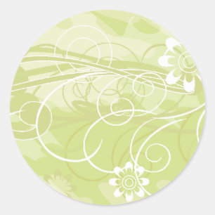 olijfbloemen ronde sticker