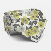 Olijfbloemen tinten van groen en grijs stropdas (Opgerold)