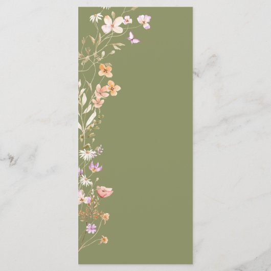 Olijfbloemen Wedding Event Menu Tafel Decor (Achterkant)