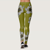 Olijfbloemige print leggings (Achterkant)