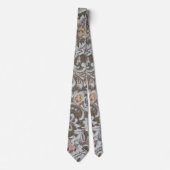 Olijfbloemontwerp in pastel roze en geel stropdas (Voorkant)