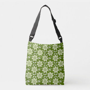 Olijfbloesem herhaling crossbody tas