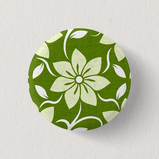 Olijfbloesem herhaling ronde button 3,2 cm (Voorkant)