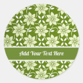 Olijfbloesem herhaling ronde sticker (Voorkant)