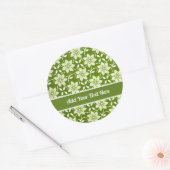 Olijfbloesem herhaling ronde sticker (Envelop)