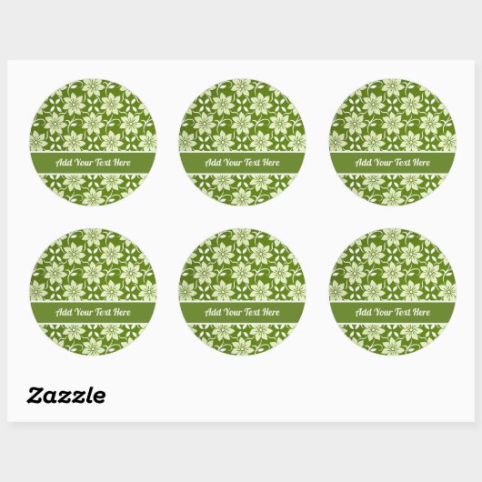 Olijfbloesem herhaling ronde sticker (Vel)