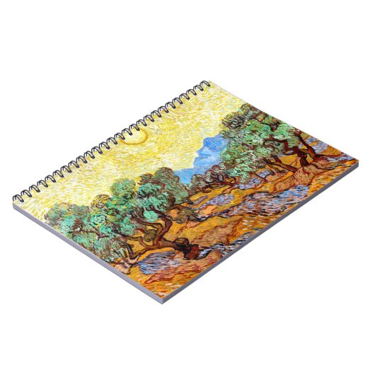 Olijfbomen (1889), landschapskunst Van Gogh spiraa Notitieboek (Linkerzijde)