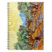 Olijfbomen (1889), landschapskunst Van Gogh spiraa Notitieboek (Voorkant)