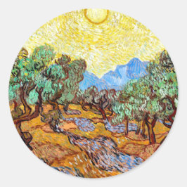 Olijfbomen (1889) Vincent Van Gogh Landscape Art Ronde Sticker