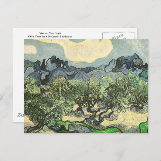 Olijfbomen, berglandschap van Gogh Fine Art Briefkaart (Voorkant / Achterkant)