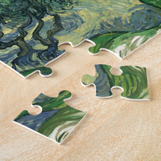 Olijfbomen door schilderkunst van Van Gogh Legpuzzel (Zijkant)