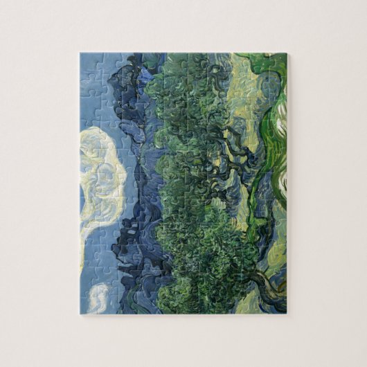 Olijfbomen door schilderkunst van Van Gogh Legpuzzel (Verticaal)