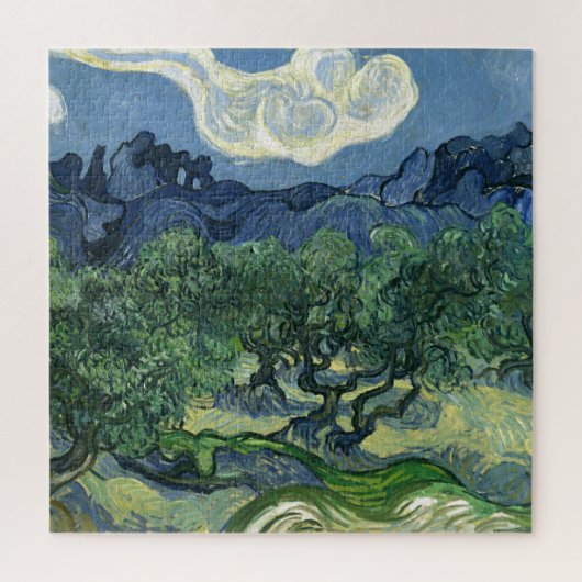 Olijfbomen door schilderkunst van Van Gogh Legpuzzel (Verticaal)