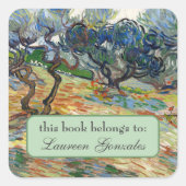 Olijfbomen door Vincent Van Gogh Vierkante Sticker (Voorkant)