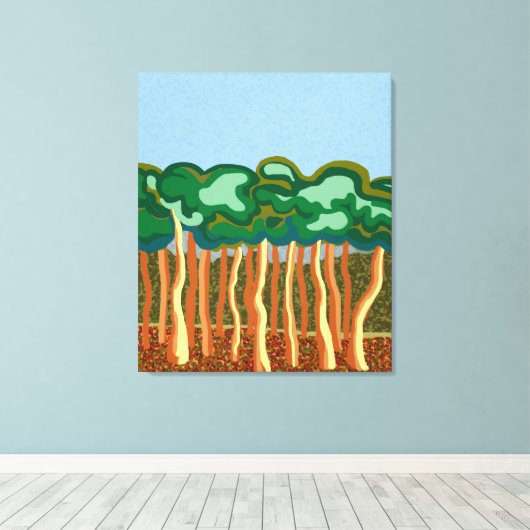 Olijfbomen en blauwe Australische skies Canvas Afdruk (Insitu (Houten vloer))