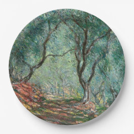 Olijfbomen in de tuinen Moreno (door Monet) Papieren Bordje