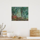 Olijfbomen in de tuinen Moreno (door Monet) Poster (Keuken)