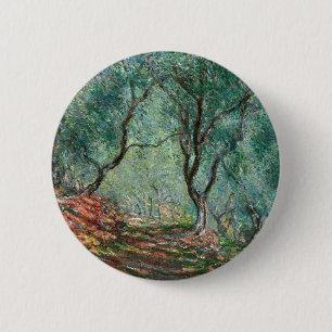 Olijfbomen in de tuinen Moreno (door Monet) Ronde Button 5,7 Cm