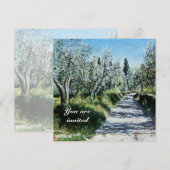 OLIJFBOMEN IN FLORENCE groen blauw wit bruin Kaart (Voorkant / Achterkant)